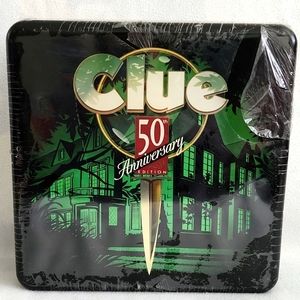 NEW Clue 50th Anniversary Edition Game 1998 Parker Brothers Hasbro, Tin Box